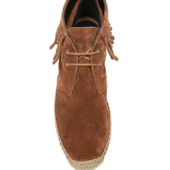 Saint Laurent Fringe Suede Lace-Up Espadrilles - Picture 11 of 12